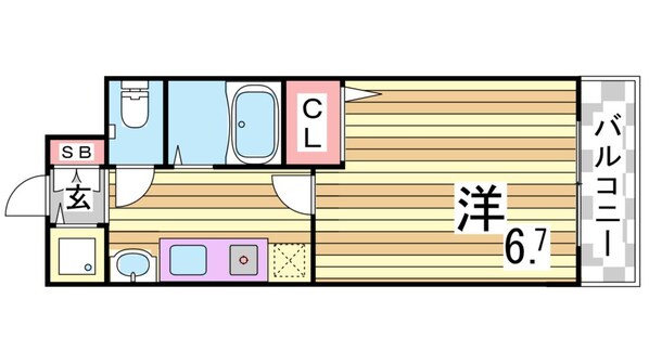 春日野道駅 徒歩3分 5階の物件間取画像